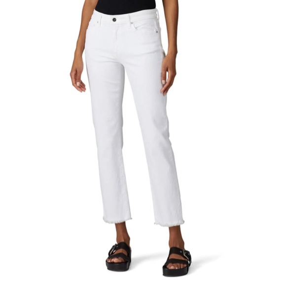Joe's Jeans Denim - FLAWED Joe’s Jeans White Lara Mid Rise Cigarette Ankle Cut Hem Jeans 32 $168